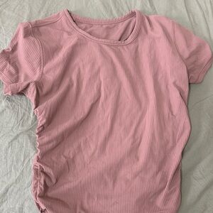 lululemon athletica Mauve Ribbed Short Sleeve Top